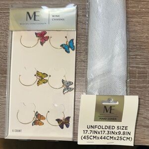ME Makeover Essentials Wine Charms Set - Multicolor Butterfly Design